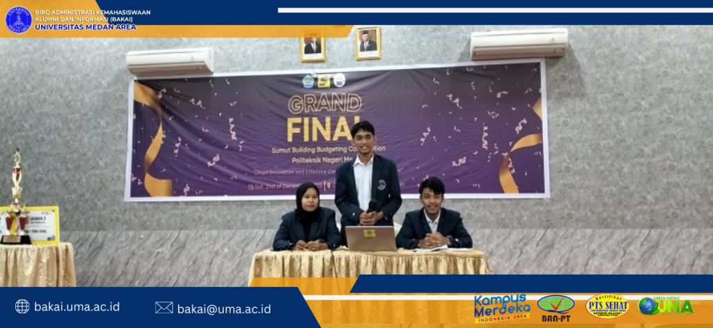 3 Mahasiswa Teknik Sipil UMA Raih Juara Harapan 1 Kompetisi Sumut Building Budgeting Competition Polmed Tahun 2023